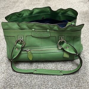 Coach green arm bag!  Very gently used! Two zipper pockets and pocket for phone!